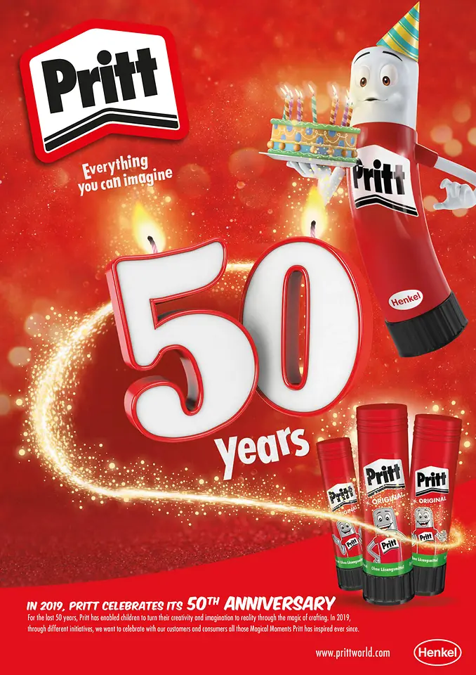 An iconic brand celebrates anniversary – the Pritt stick turns 50.